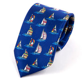 Brighton Blue Regatta Sailboat Print Tie